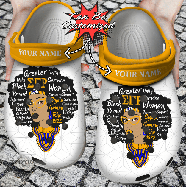 Personalized African Amercian Sigma Gamma Rho Queen Clog Shoes #Dh