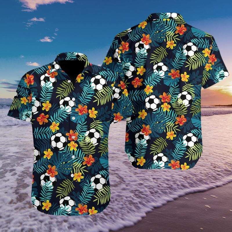 Soccer Simple Hibiscus Hawaii Aloha Shirts Fantastic Ha26165