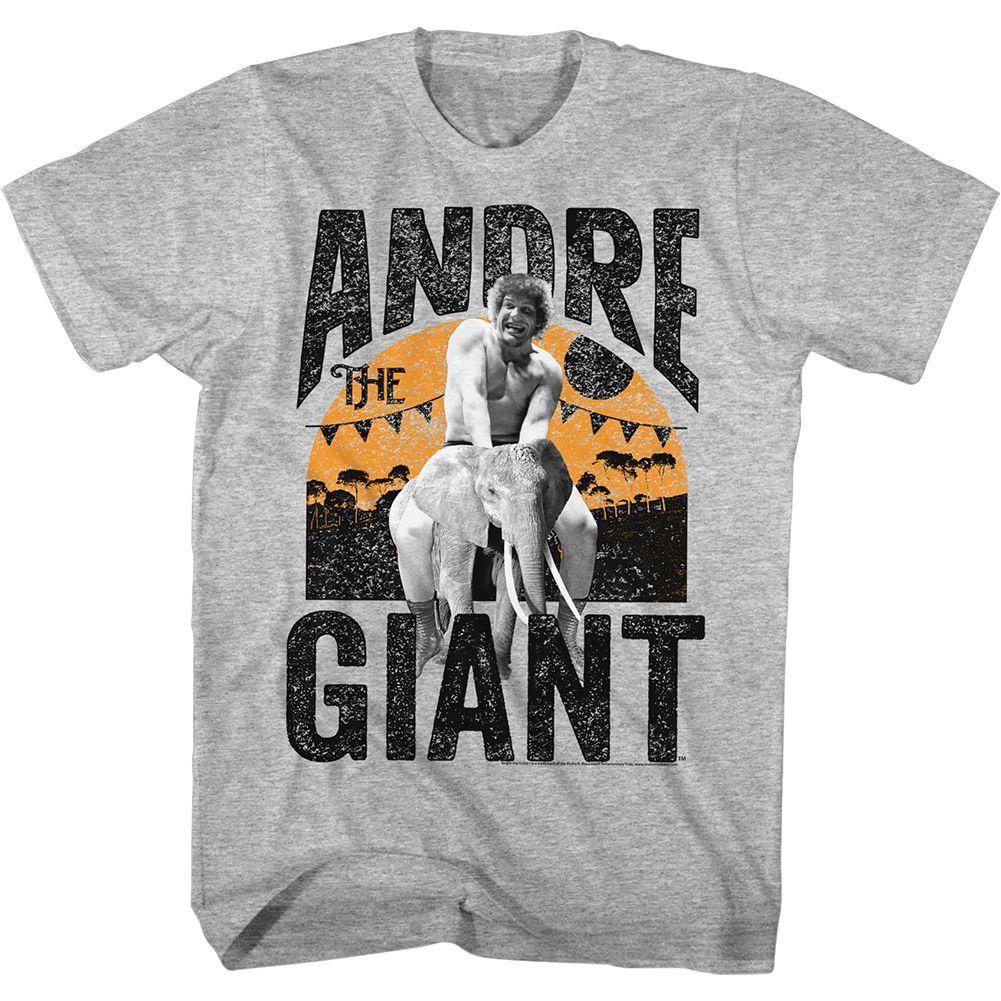 Andre The Giant-Elephant Ride-Gray Heather Adult S/S Tshirt