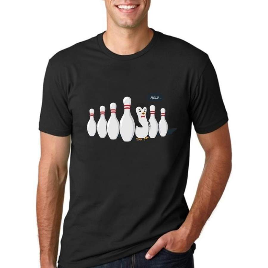 Help Penguin Funny Bowling T Shirt Bowling T Shirt