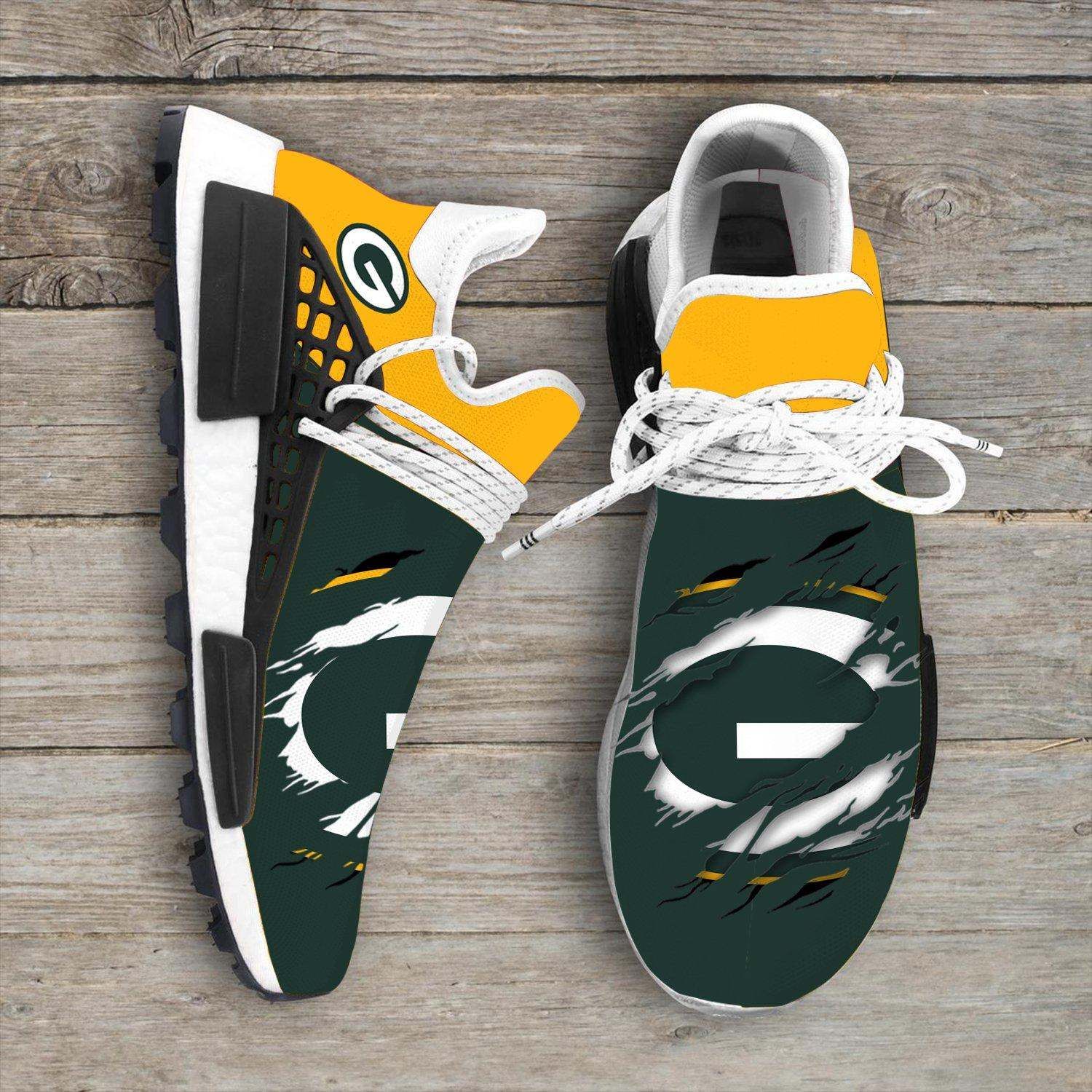 Green Bay Packers Unisex NMD Shoes Football Custom Shoes Green Bay Packers Human Race Sneakers