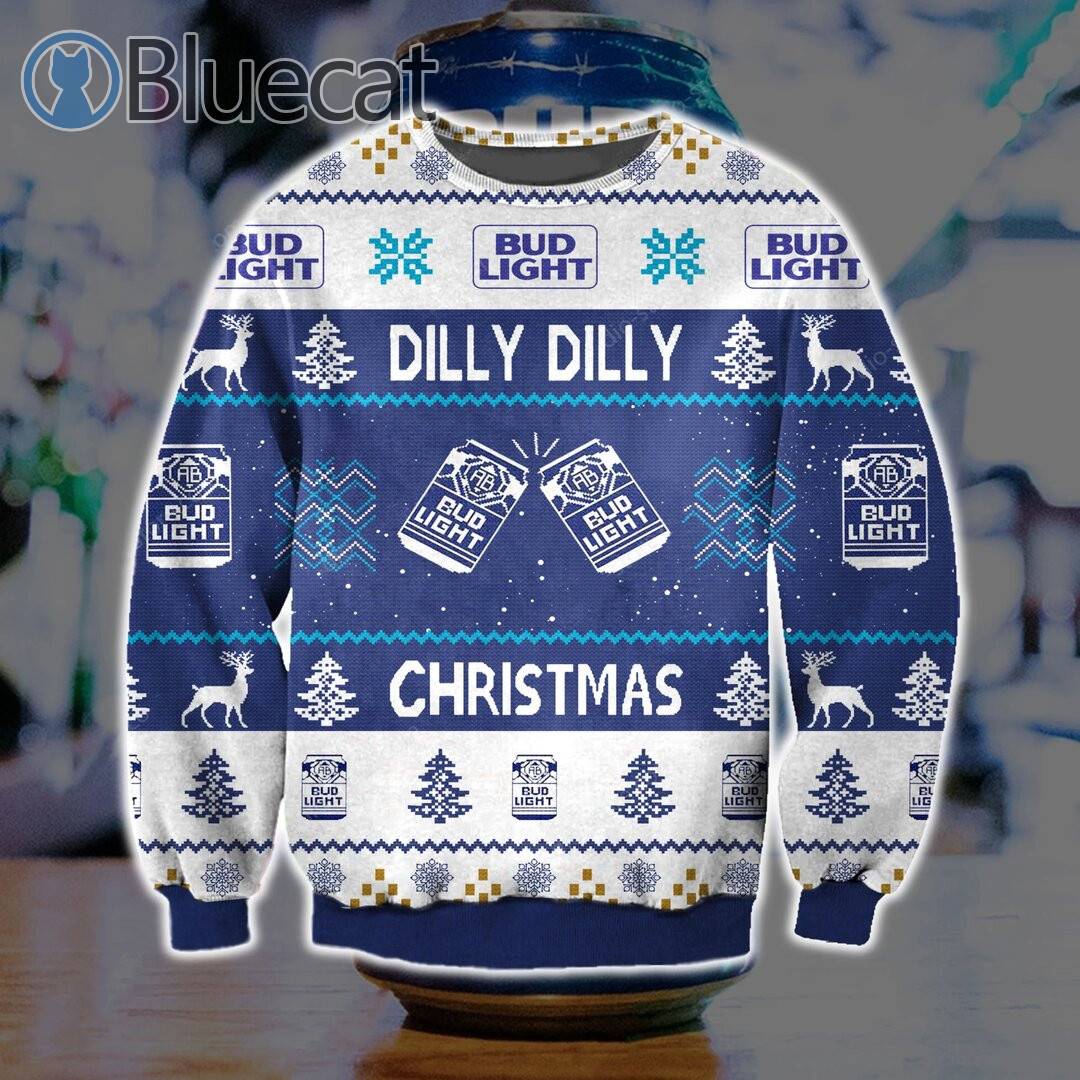 .Bud Light Dilly Dilly Beer Ugly Christmas Sweater 2021