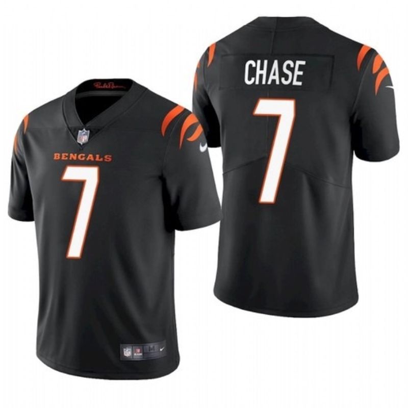 Cincinnati Bengals Jamarr Chase #7 2021 Draft NFL Black Jersey For Fans