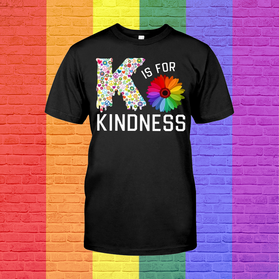 Flower Rainbow Color Lgbtq Shirt For Pride Month, Gift For Lesbian, K Is For Kindness Gaymer Shirt