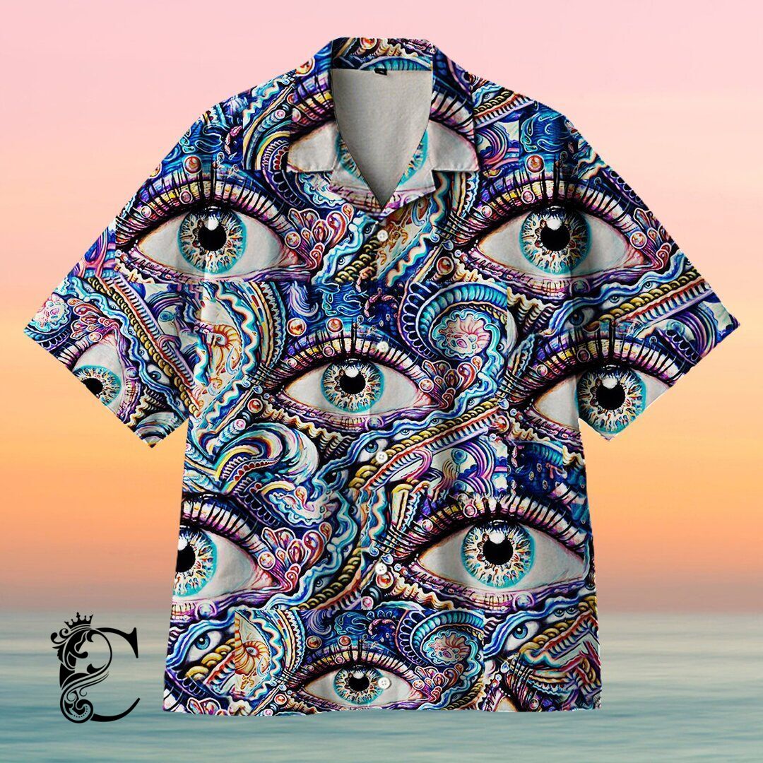 Amazing Eye Psychedelic Reflection One Hawaiian Shirt