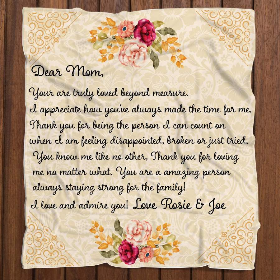 Personalized Mom Floral Blanket Gsge