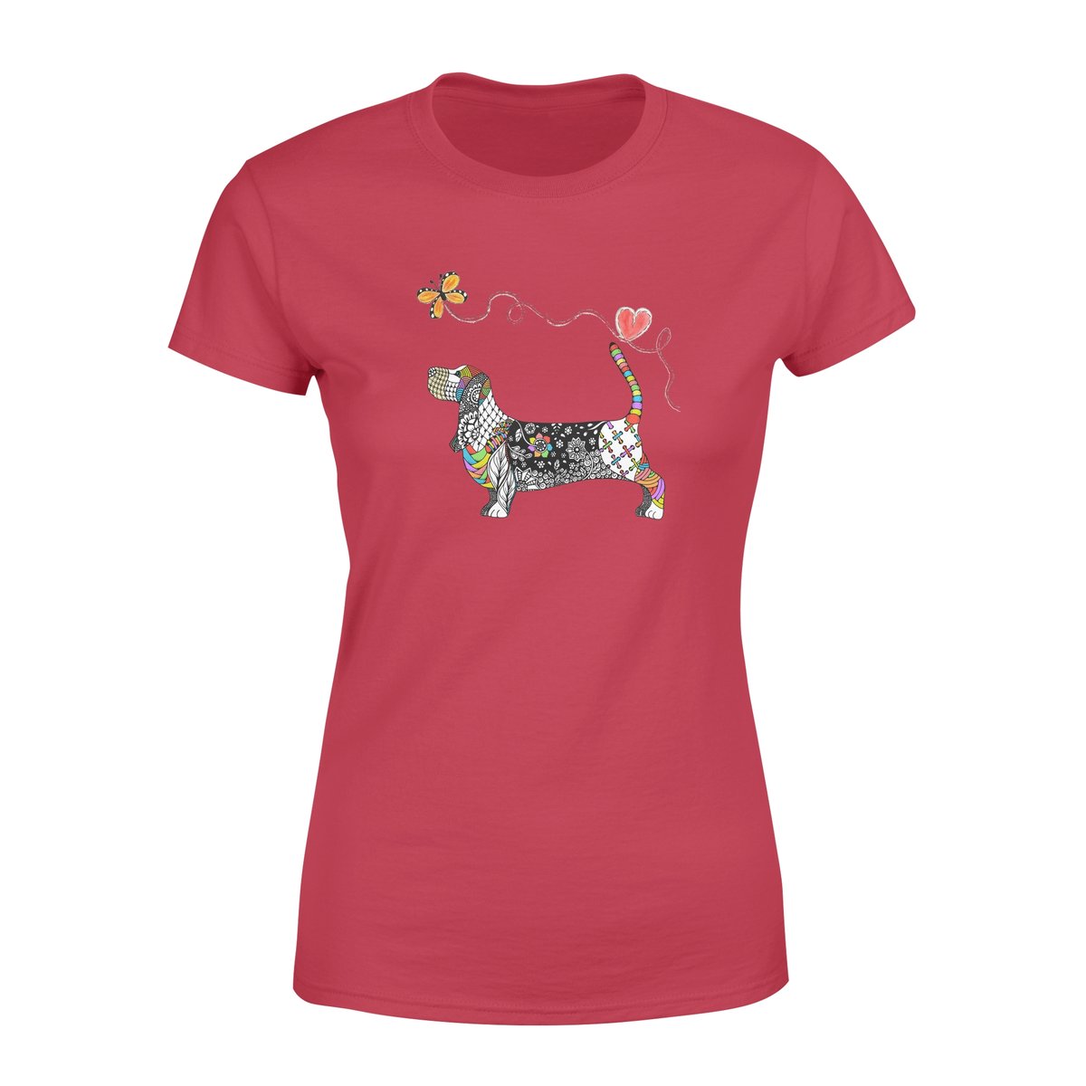 Zentangle Rainbow Basset – Premium Women’S T-Shirt, Gift For Dog Lover, Gift For Basset Lover T-Shirt Hoodie All Color Size S-5Xl