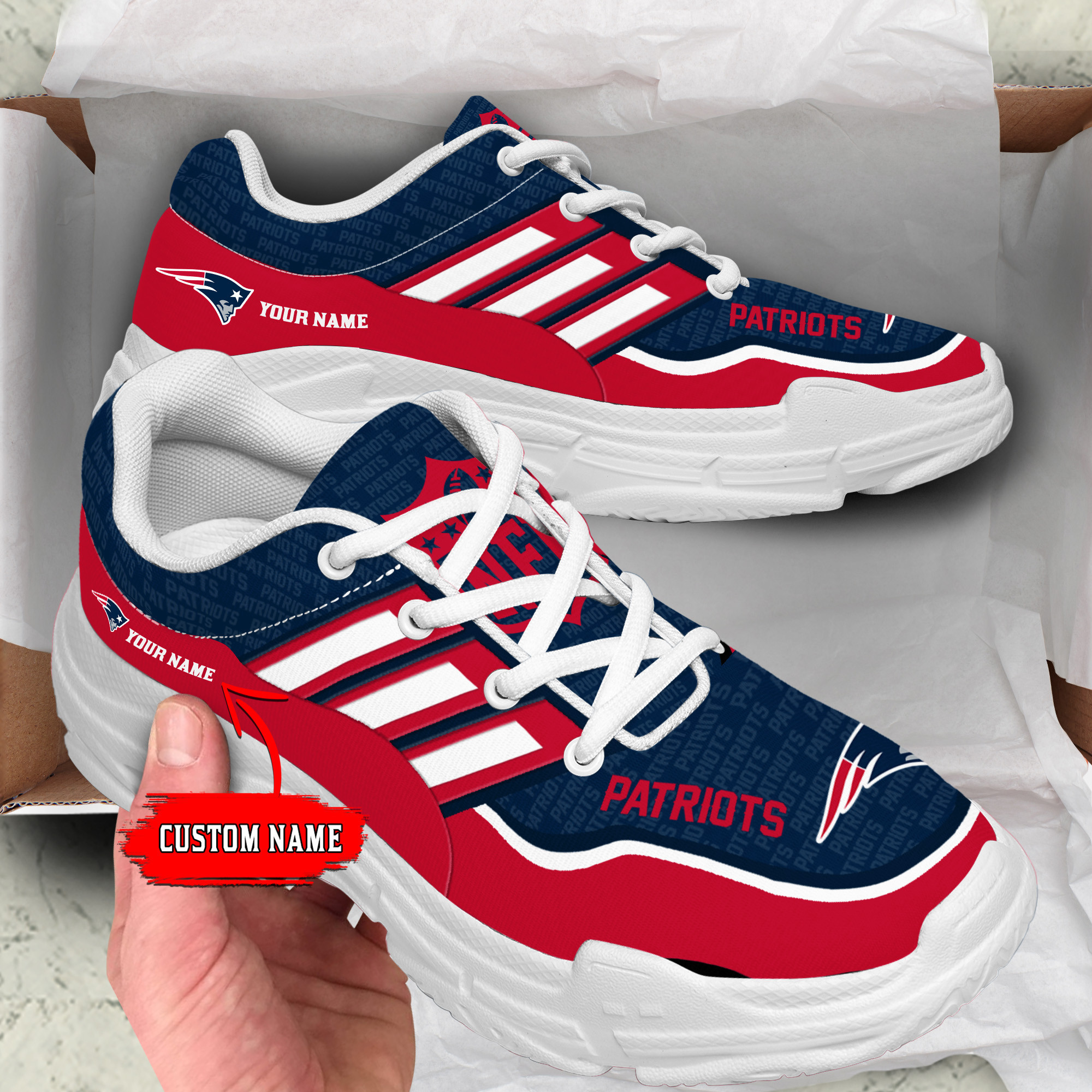 New England Patriots Personalized Chunky Sneakers 12