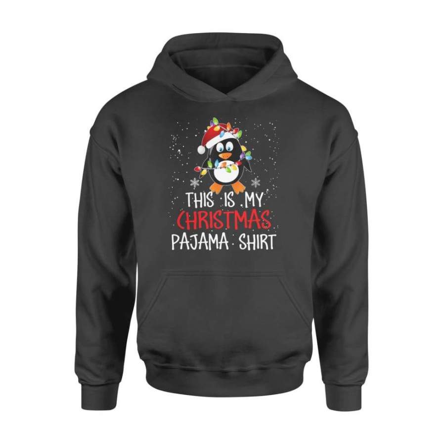 This Is My Christmas Pajama Shirt Penguins Santa Gift – Standard Hoodie