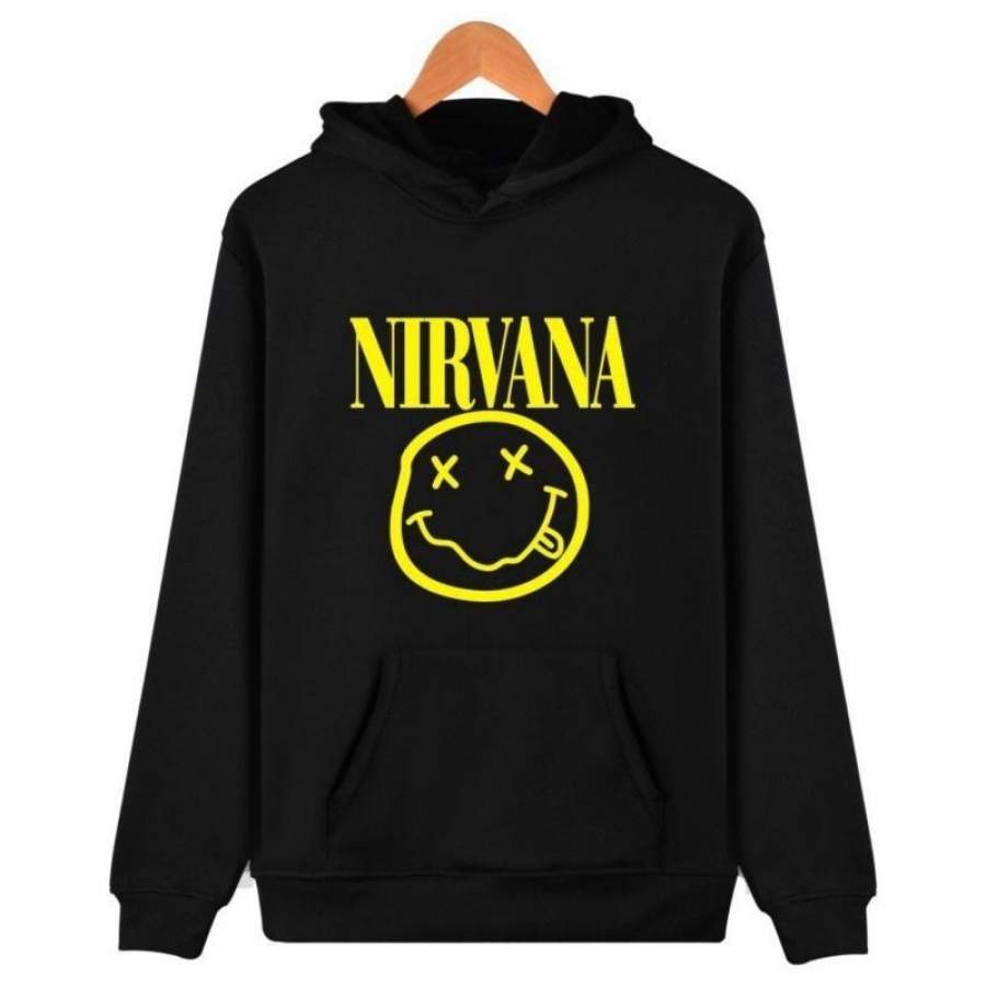 Men’s Fashion Nirvana Printing Long Sleeve Hoodie Casual Sweater
