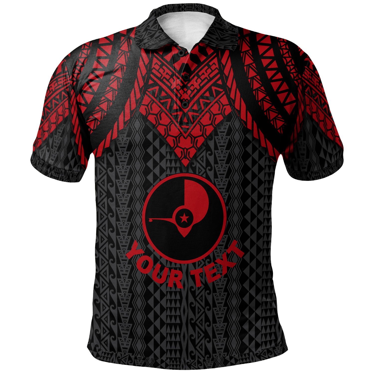 Yap Custom Personalised Polo Shirt – Polynesian Armor Style Red – BN39