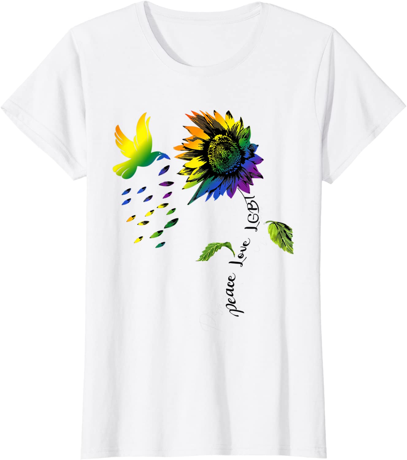 Support Lgbt Shirt, Pray For Lgbt Sunflower Lgbt Flag Dove Peace Love Lgbt T Shirt