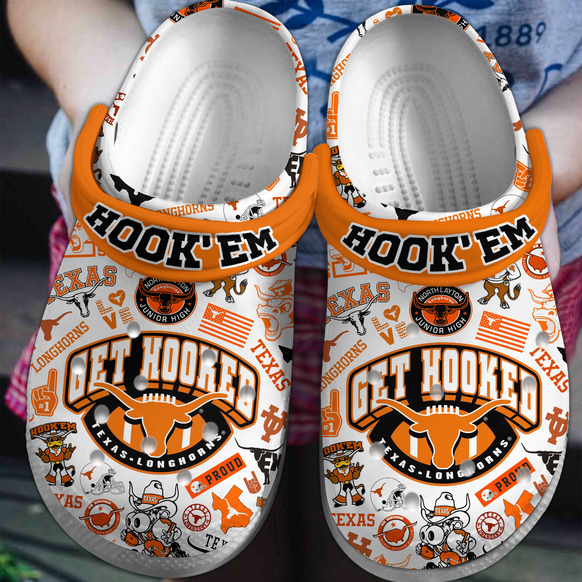 Texas Longhorns NCAA Sport Crocs Crocband Clogs Shoes Comfortable For Men Women and Kids 2