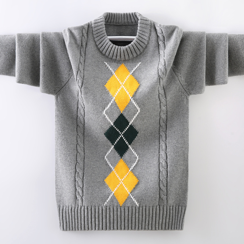 Boys V-Neck Sweater School Uniform Kids Knitted Cotton Cardigan Jacket For Kids 4 6 8 10 12 14 Years Anti-Pilling LC256 alx