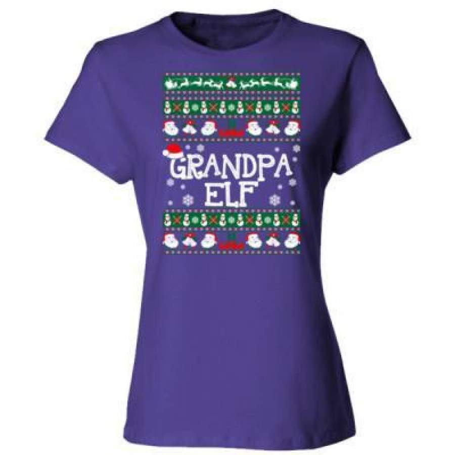 AGR Grandpa Elf Ugly Christmas Sweater – Ladies’ Cotton T-Shirt