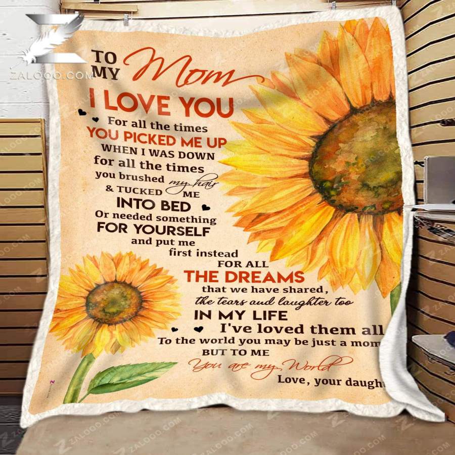 Zalooo – Custom Fleece Blanket – To my Mom (Daughter) – You are my world