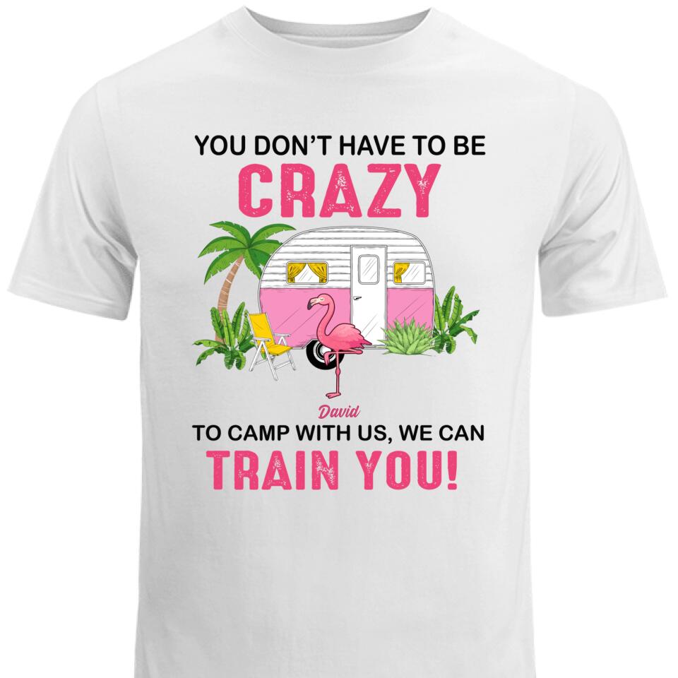 Personalized Camping Friends Flamingo T Shirts, Custom Summer Beach – Trending Personalized