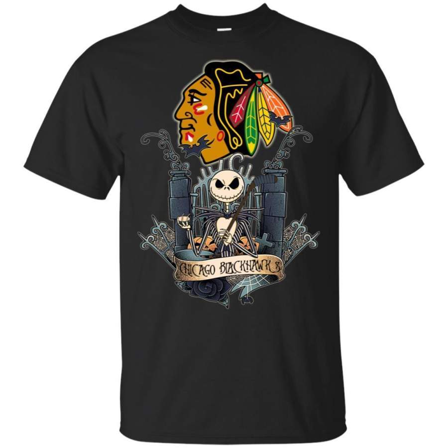 Jack Skellington Chicago Blackhawks Hockey T-shirt Men Women Fan HA05