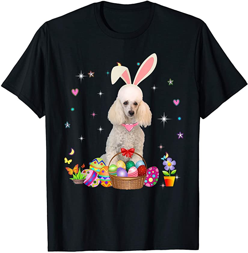 Cute Poodle Easter Day Bunny Eggs Easter Costume Womens T-Shirt