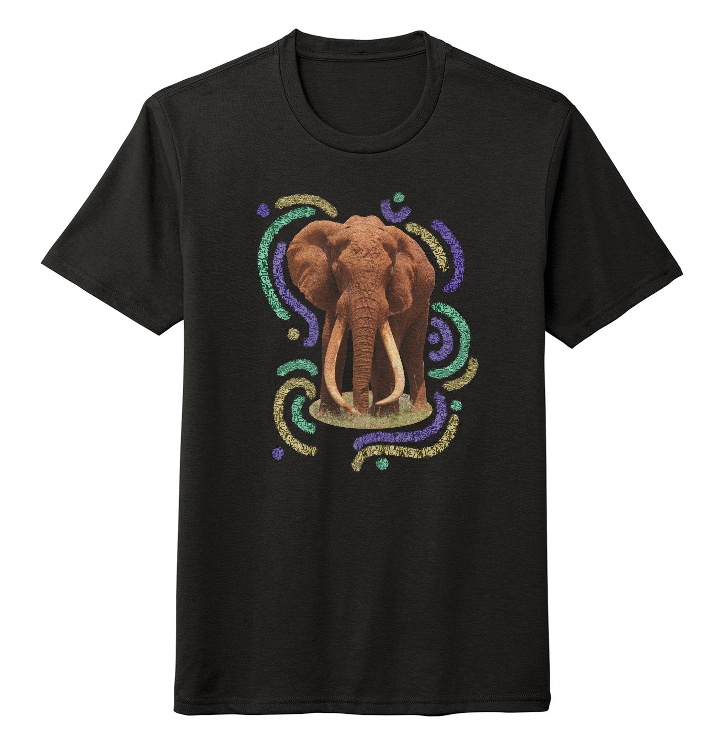 Wiggly Lines Elephant – Adult Tri-Blend T-Shirt