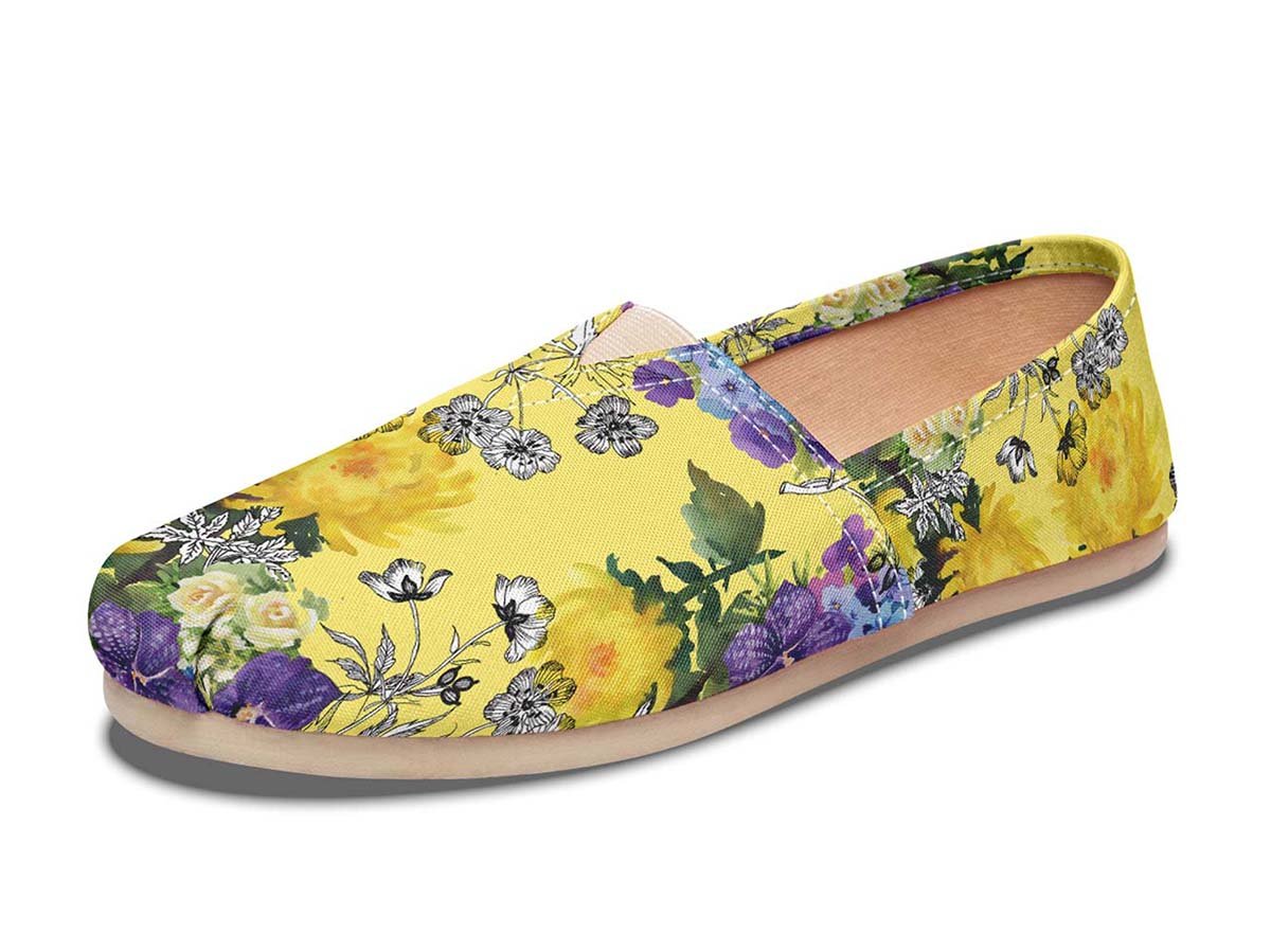 Yellow And Purple, Canvas Shoes, Boho Shoes, Vegan Shoes, Men’S Shoes, Woman’S Shoes, Custom Printed, Abstractprint