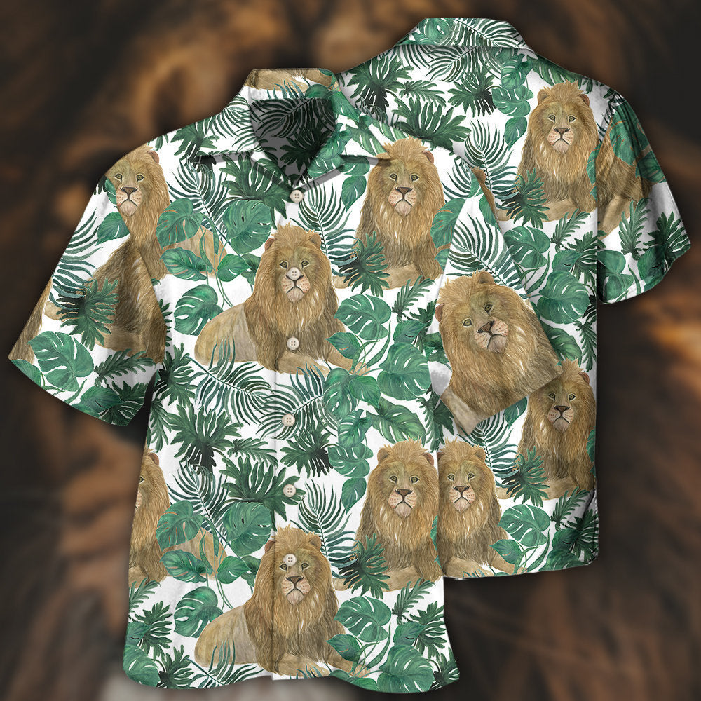 Lion Tropical Leaf Hawaii Shirt Ha105039