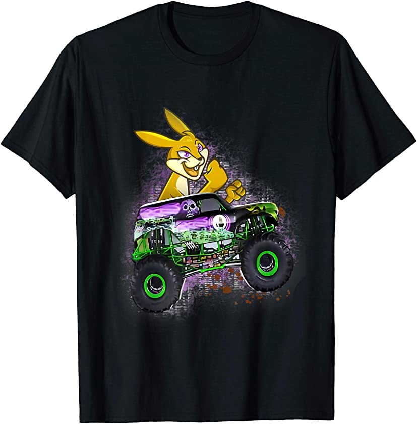 Bunny Easter Day Monster Truck Love Rabbit Egg Gift Kids T-Shirt