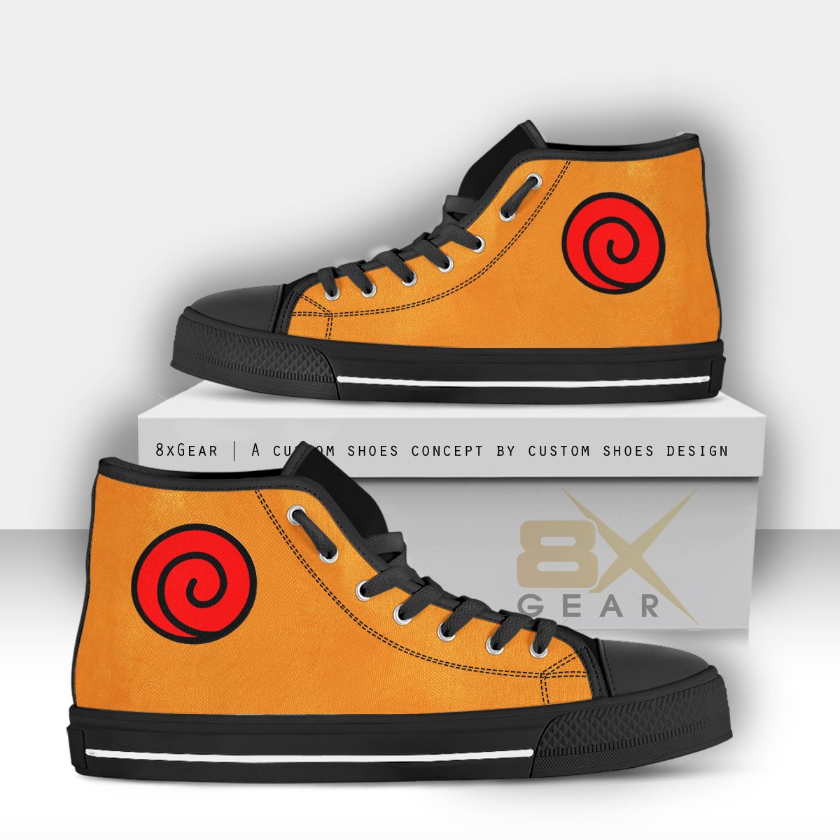 Naruto Shoes Teenage Anime High Top Sneakers Red Circle Anime Shoes Symbol