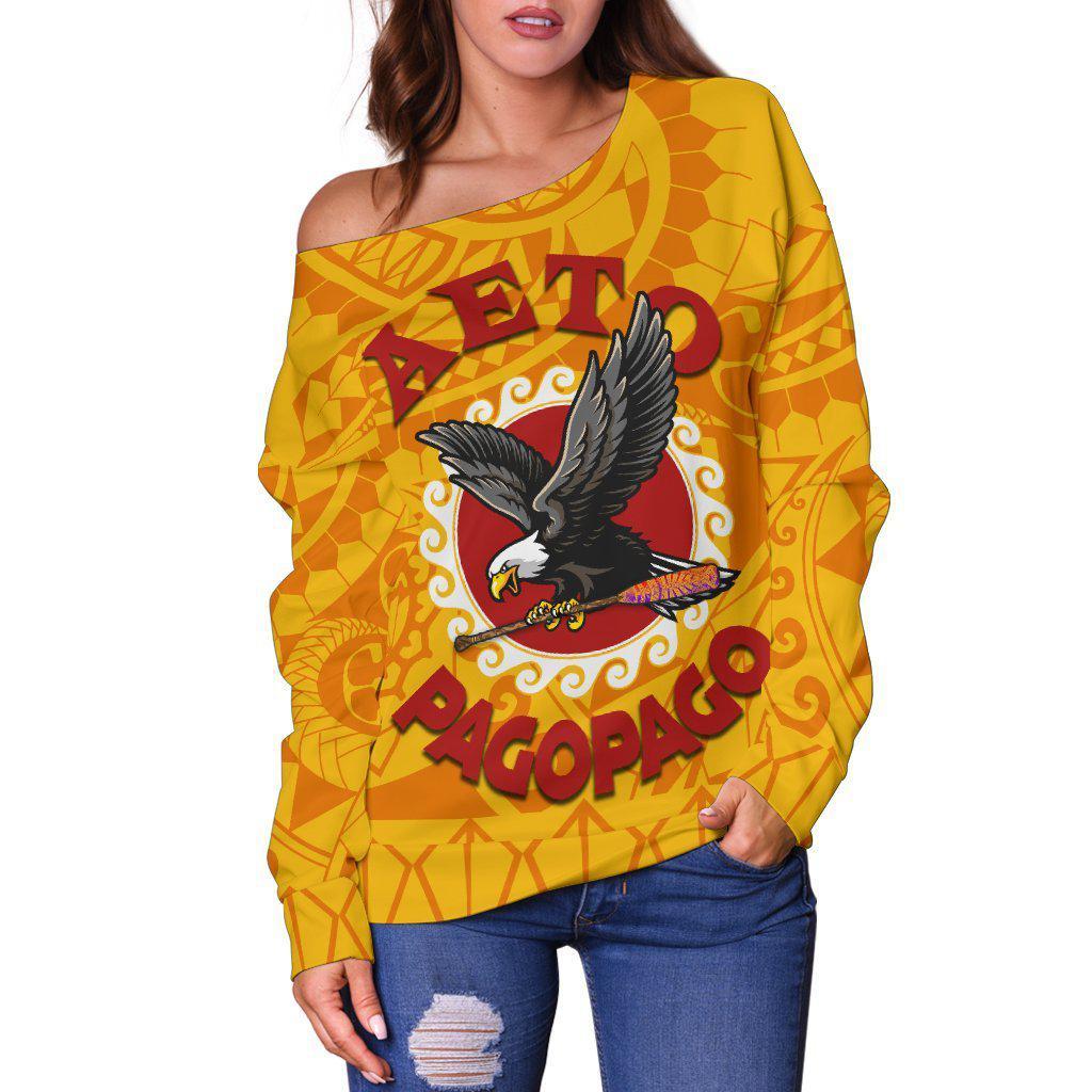 American Samoa Polynesian Aeto Pago Pago Women’s Off Shoulder Sweater