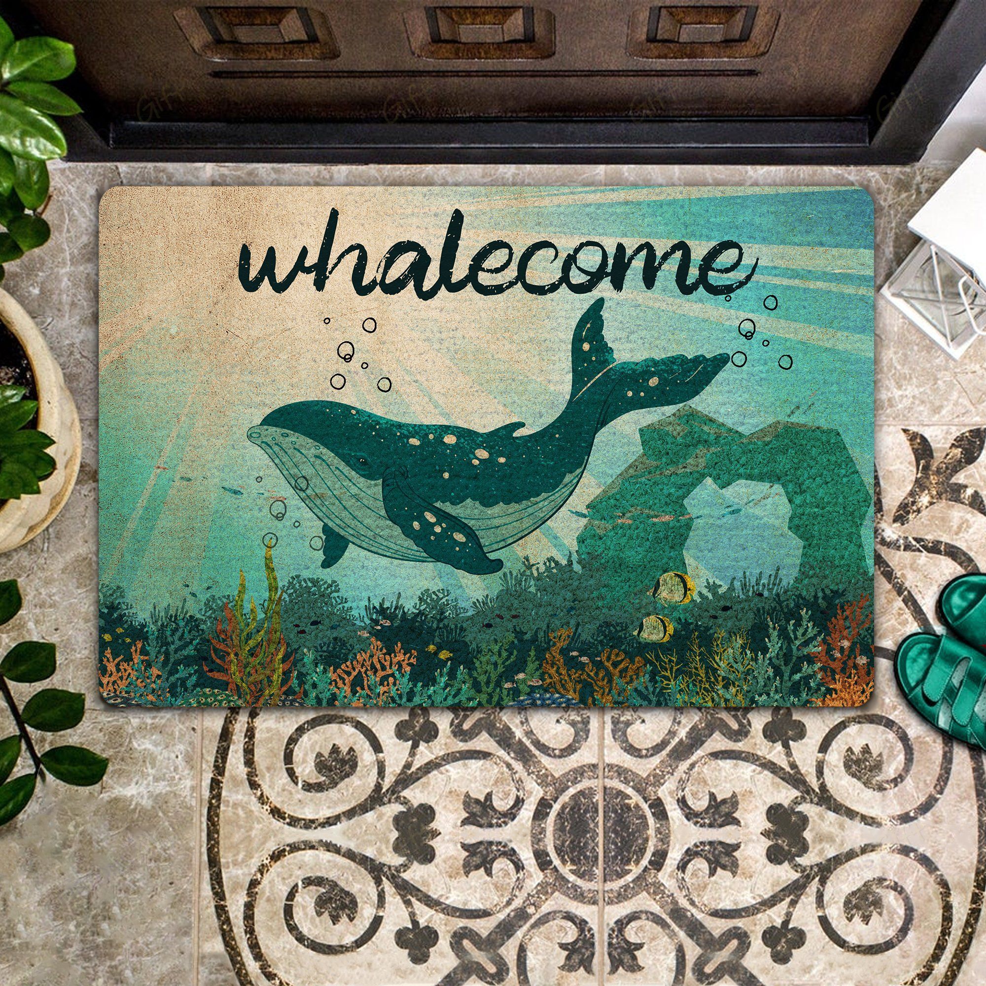 Whalecome All Over Printing Doormat