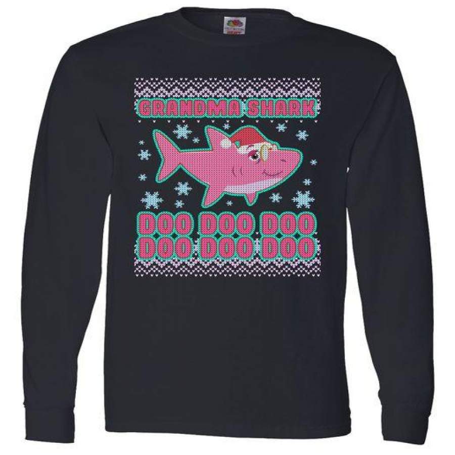 Christmas Grandma Shark Doo Doo Doo Long Sleeve Shirt