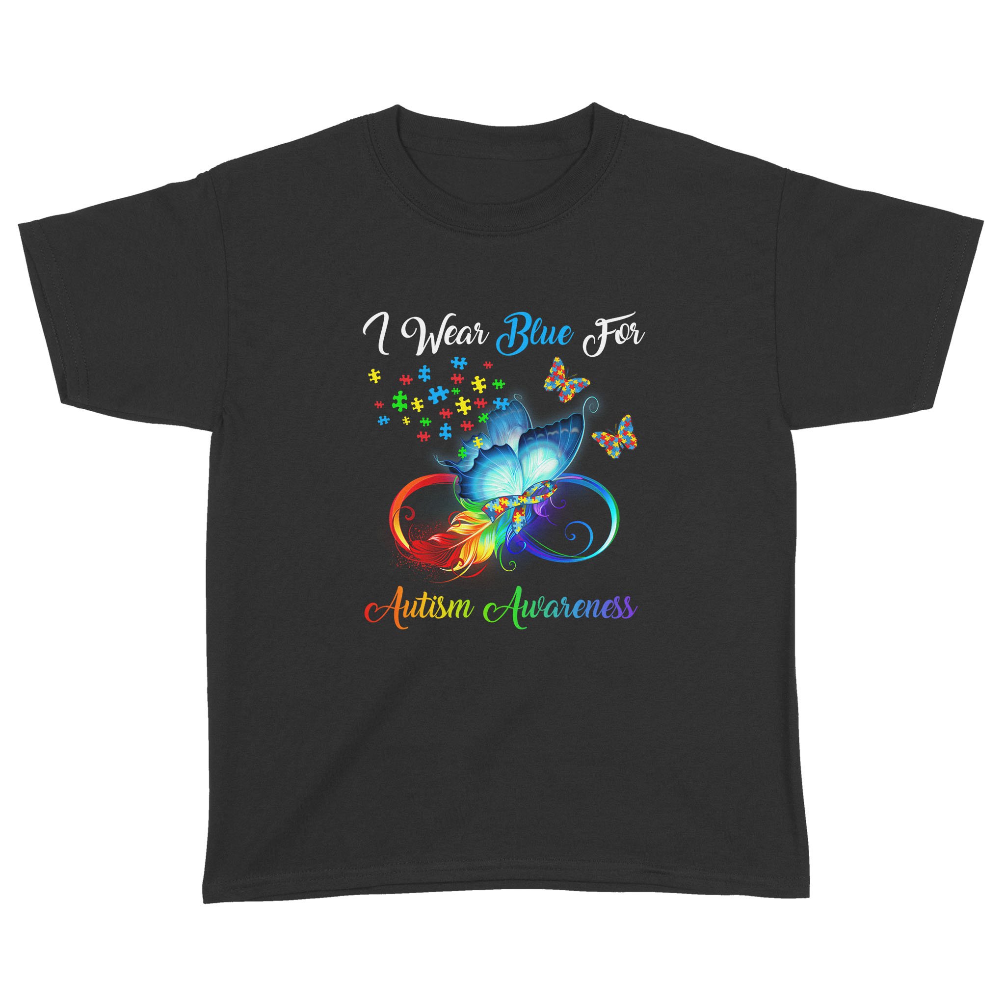 Autism Awareness – I Wear Blue For Autism Awareness Gifts Shirt – Standard Youth T-shirt