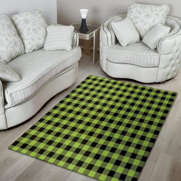 Green Plaid Area Rug