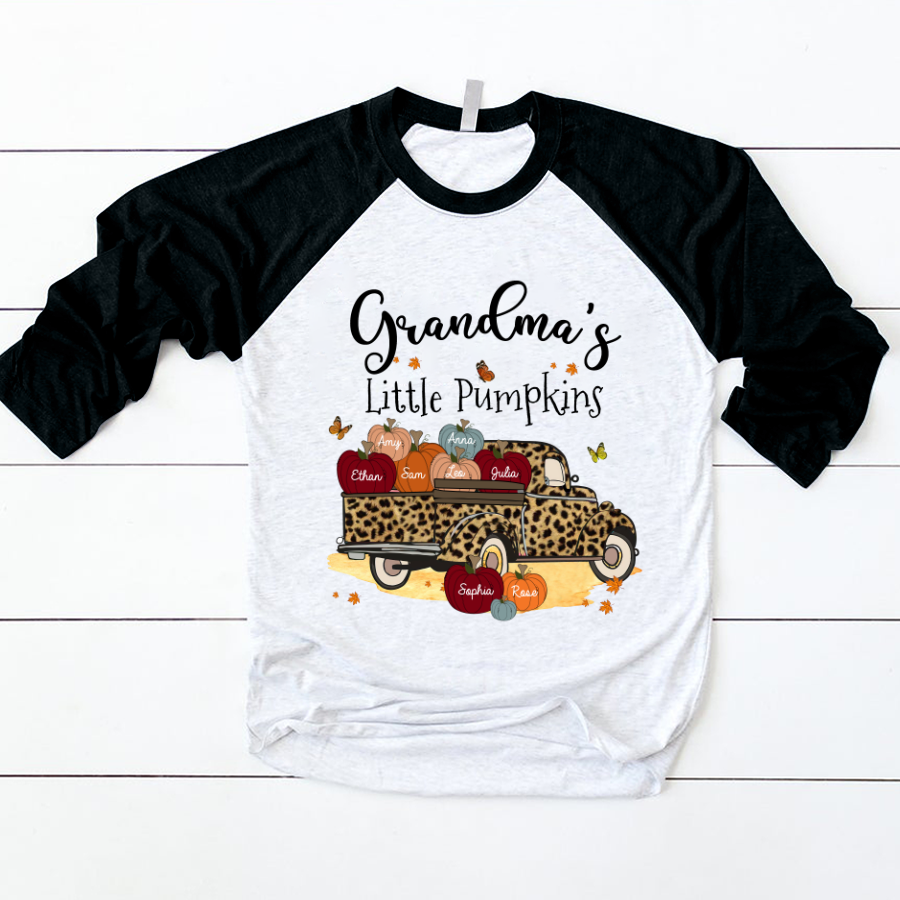 Grandma’S And Grandkids Truck Leopard Pumpkin Color Shirt