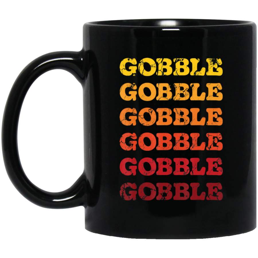 Gobble Happy Thanksgiving Day Gifts Retro Vintage 60s 70s Coffee Mug