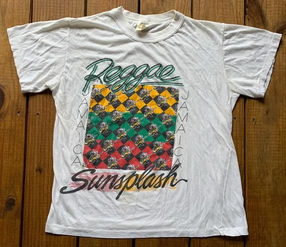 Vintage 90S Reggae Sunsplash Jamaica White Shirtedium Jamaica Shirt