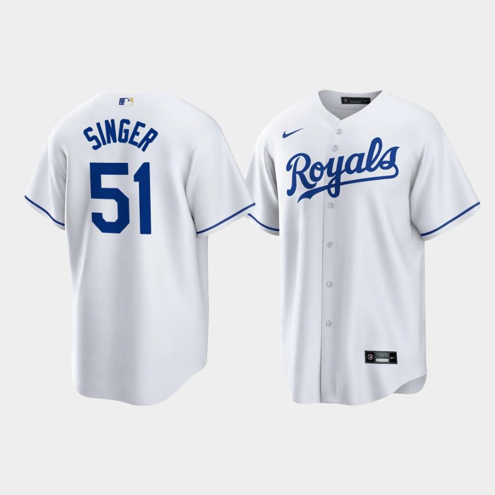 Brady Singer 51 Kansas City Royals White Home Player Jersey