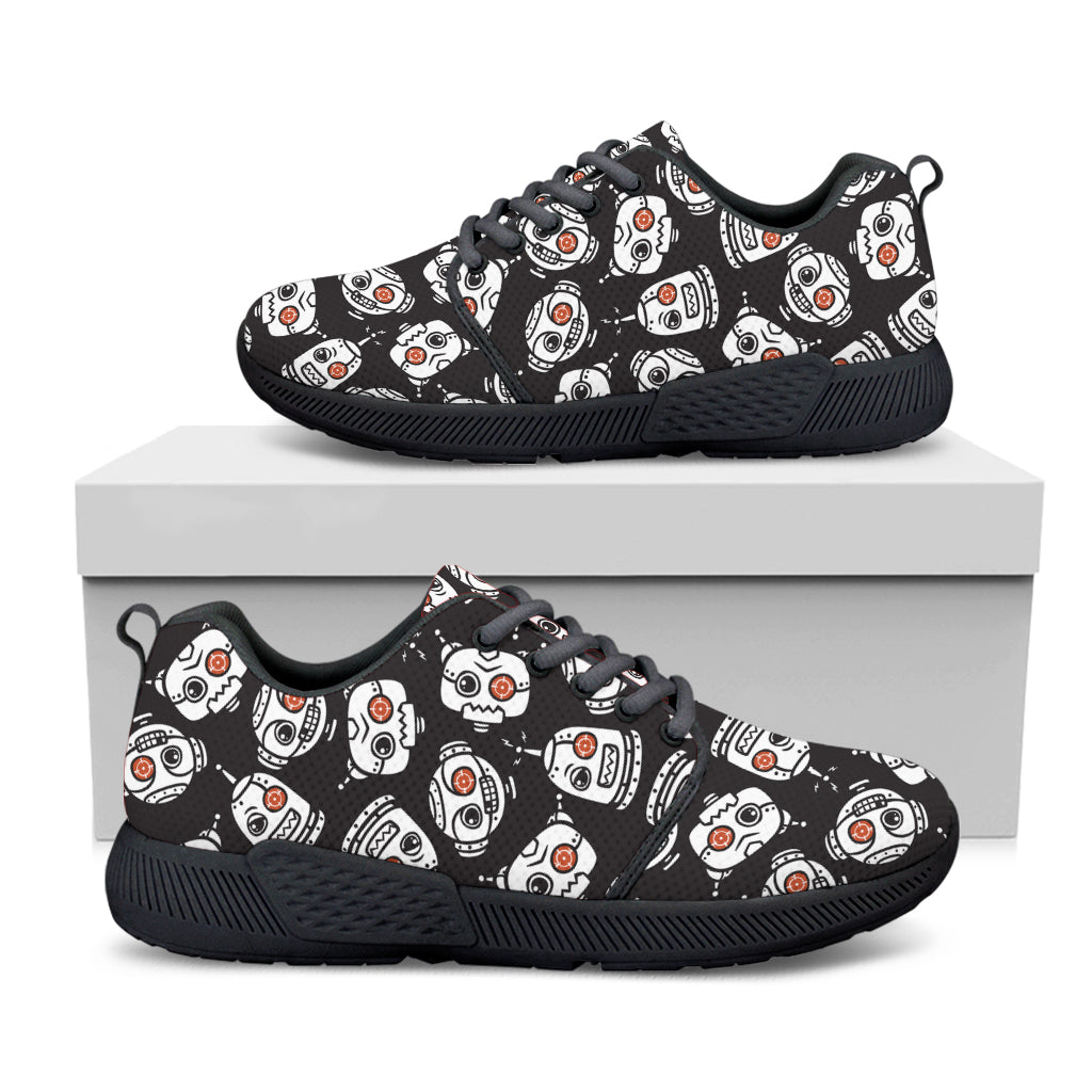 Angry Robot Pattern Print Black Athletic Shoes