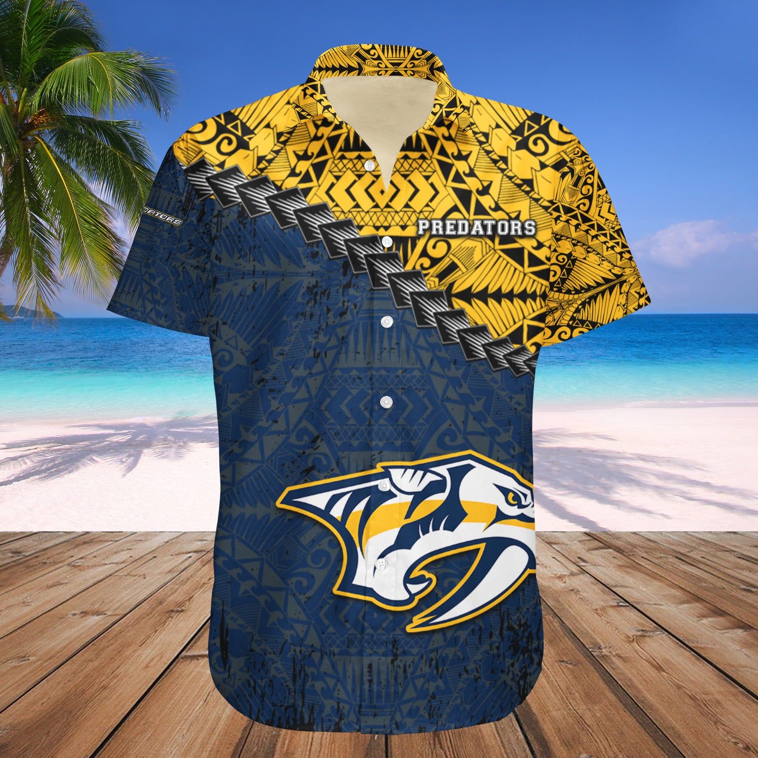 Nashville Predators Hawaii Shirt Grunge Polynesian Tattoo – Nhl