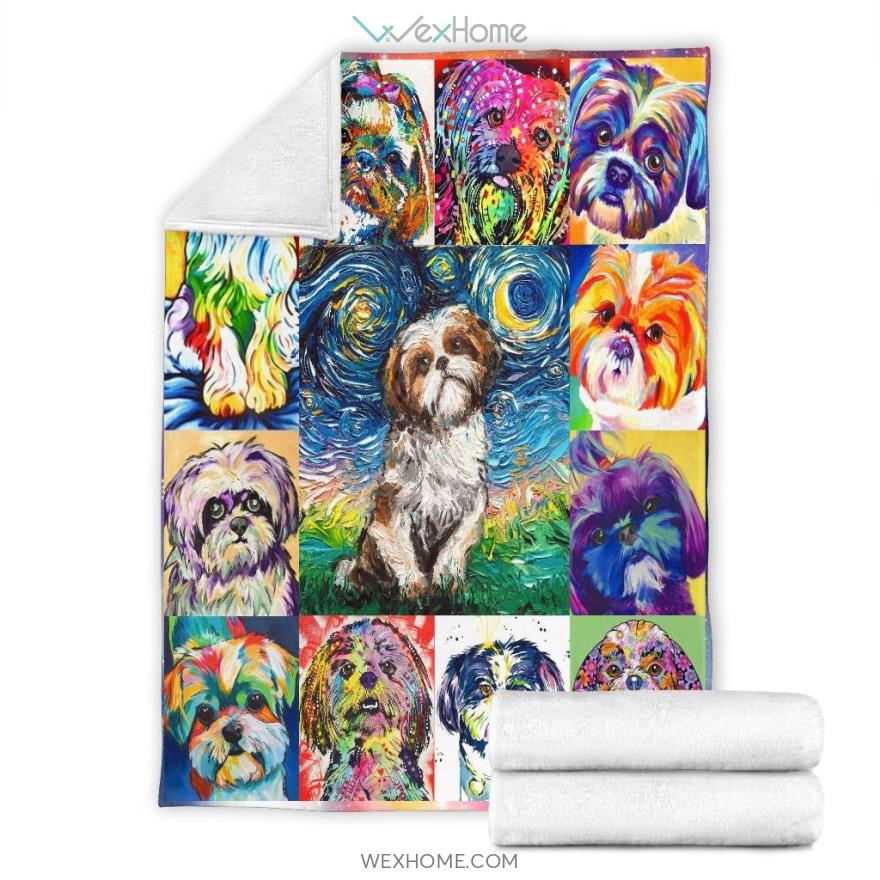 Dog Stary Night Premium Blanket Dog Lovers Blanket