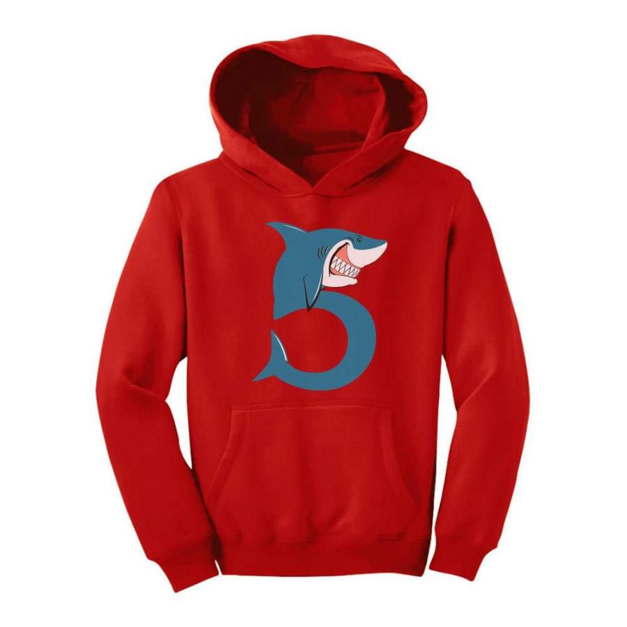 5th Birthday Shark Five Year Old Youth Hoodie