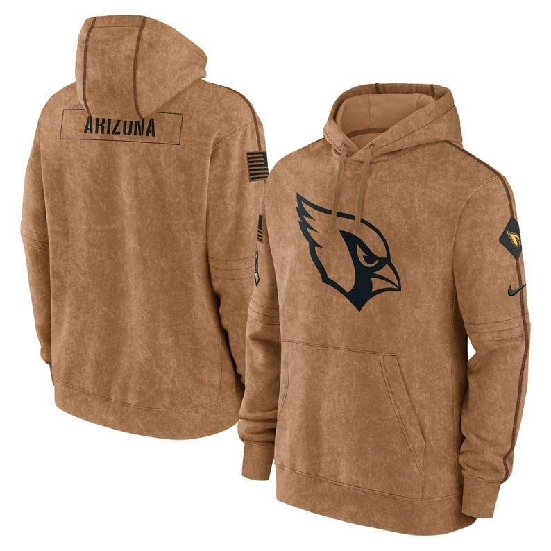 Arizona Cardinals Football Stitched Brown 2023 Hoodie, Salute To Service Club Pullover Hoodie, Cardinals Hoodie, American Football Shirt