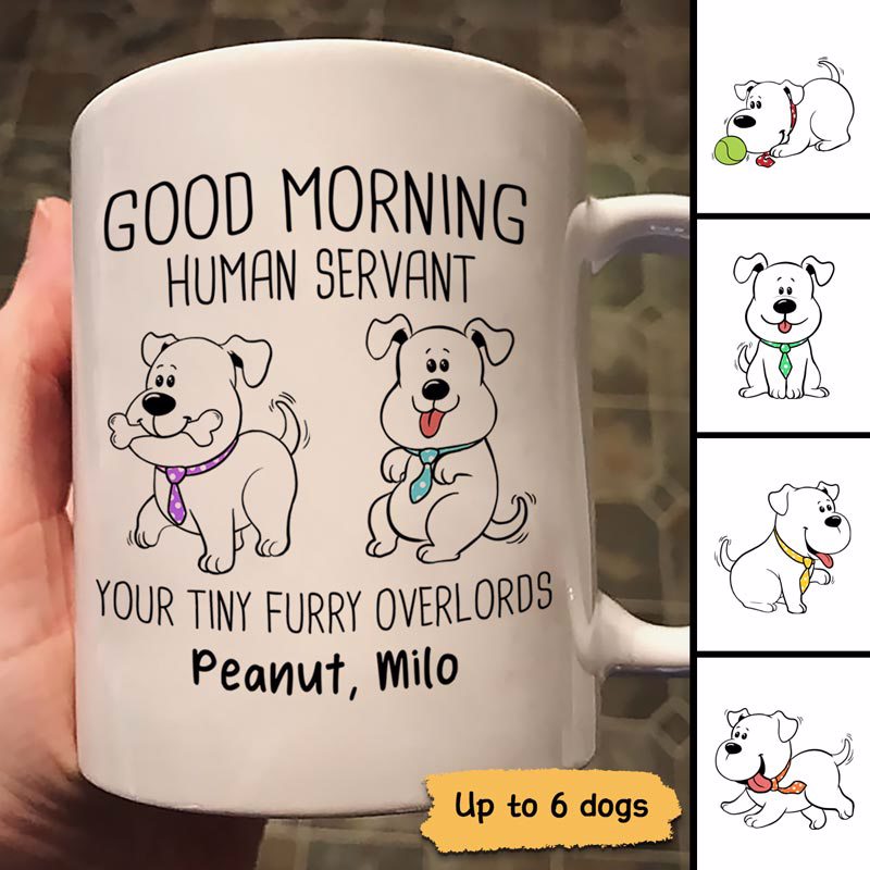 Happy Father‘S Day Human Servant Wagging Tail Dogs Personalized Mug