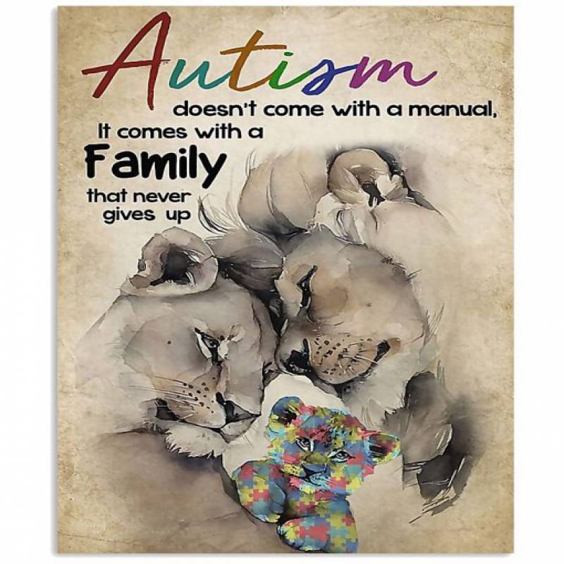 Autism doesn’t come with a manual It comes with a family that never gives up Lion poster