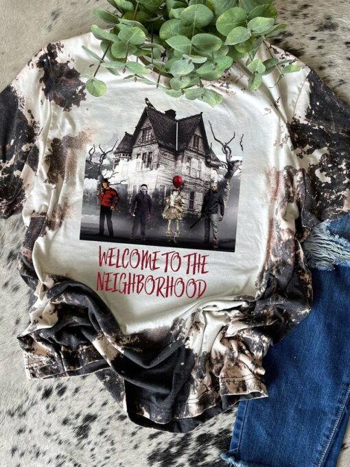 Welcome To The Neighborhood Horror House Halloween 3D All Over Printed T-Shirt For Men And Women, Happy Halloween Day