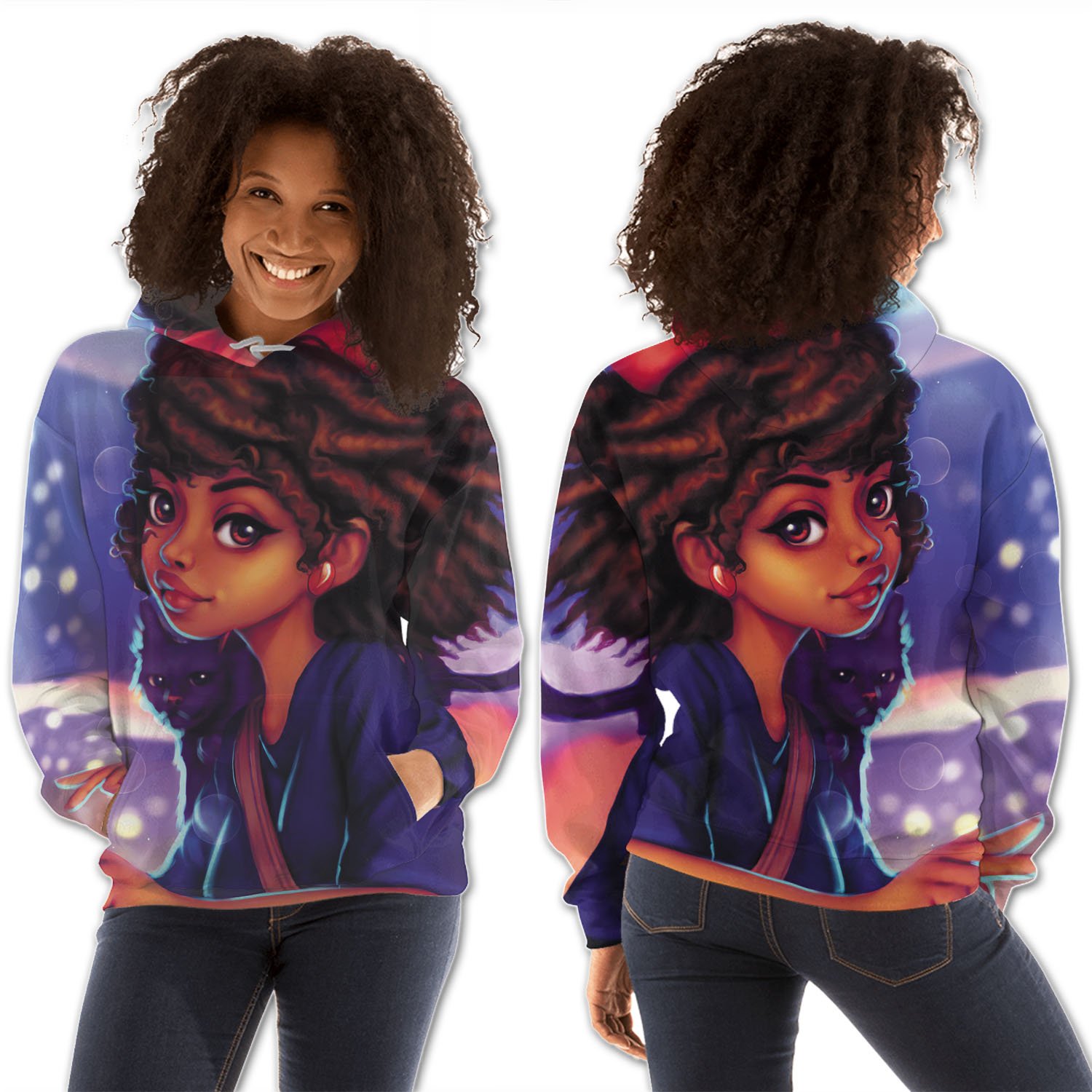 African American Hoodies Cute Black Afro Girls African Print Clothing