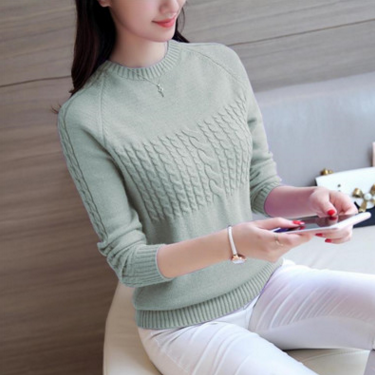 2021 New Spring Autumn Women’s Blouses Pullover Long Sleeve O-Neck Knitted Sweaters Female Short Clothes Thick Warm Solid Tops alx