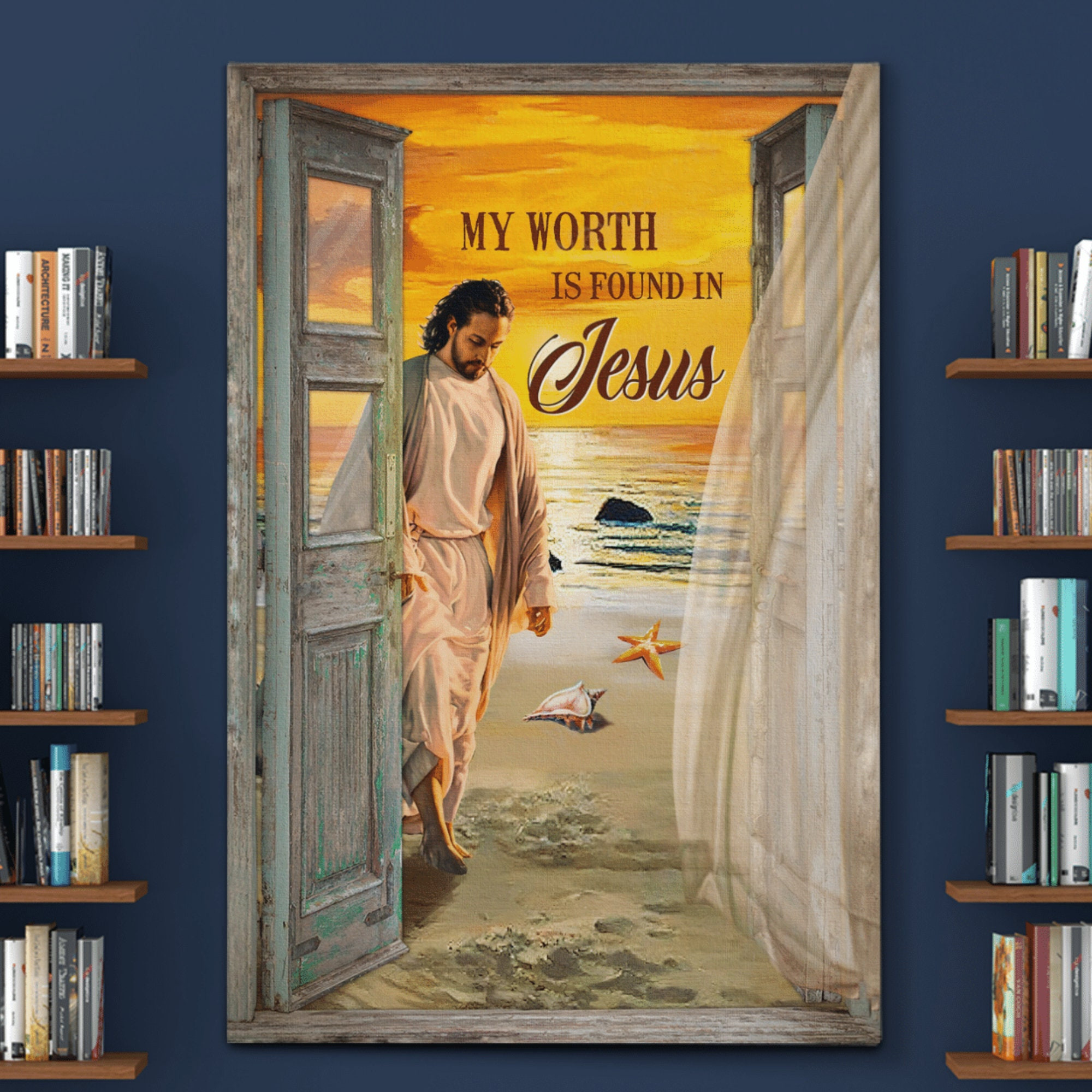 My Worth Is Found In Jesus Canvas, Jesus Canvas, Christian Canvas, God Canvas | Wall Decor | Birthday, Thanksgiving, Christmas Gift