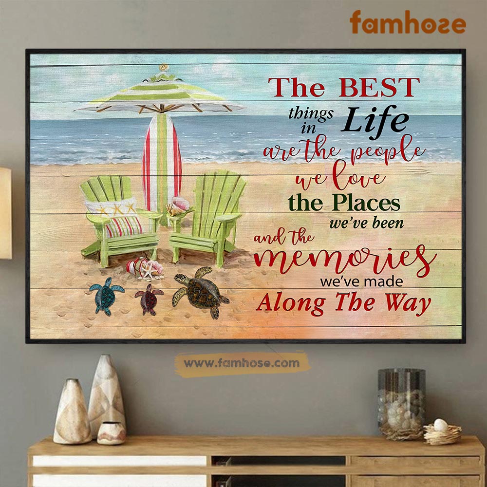 Turtle Poster & Canvas, The Best Things In Life Are The People We Love, Turtle Canvas Wall Art, Poster Gift For Turtle Lovers