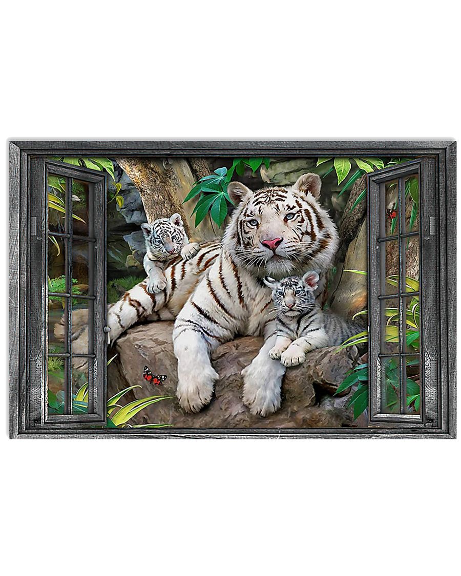 Tiger Window Forest Poster Poster Print, Canvas Print Wall Art, Canvas Poster Wall Decor